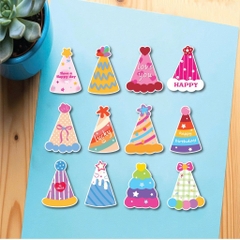 Combo 5 set giấy - cắm hình mũ sắc màu (60 mũ).