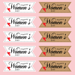 Set 60 thẻ giấy mix 2 màu nâu và trắng- Happy Women's day mẫu 1 (Q9011).