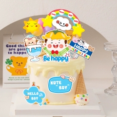MUA 1 TẶNG 1 - Combo 2 sét giấy (1-6) - Bé  TRAI Happy + cầu vồng chăm ngoan học giỏi.