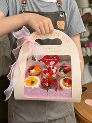 Set 10 hộp cupcake 6 lỗ quai xách -HỒNG (mẫu mới).