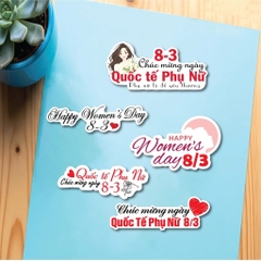 50 chữ giấy Happy Women's day 8/3 mix mẫu kt 10-11cm.