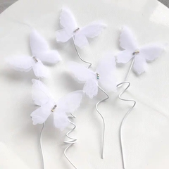 Set 5 bướm vải tuyn 2 lớp-TRẮNG.
