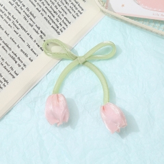 Nơ lụa hoa tuylip (kích thước to -45cm)-HỒNG PHẤN.