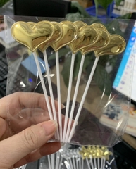 Set 60 cây tim da phồng VÀNG (cây nhựa) (10 gói -6 cây/gói).