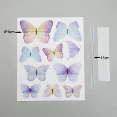 10 Set bướm giấy mẫu mới - mix màu xanh, tím, vàng (10 bướm/set).