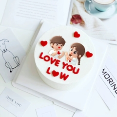Tượng nhựa dẻo- đôi nam nữ và trái tim đỏ.