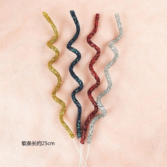 Set 4 cây cắm xoắn nhũ (đỏ-vàng-xanh lá đậm).