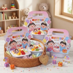 set 5 hộp quà - em bé chùm bóng (1 set gồm vỏ giấy và hộp nhựa).