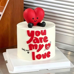 Set silicon - trái tim đỏ, chân tay và chữ you are my love.