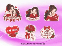 10 set giấy CT - Mẹ và con (màu đỏ).