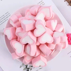 Kẹo Marshmallow 1kg - trái tim (ruột trắng, vỏ hồng).