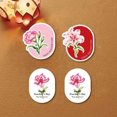 Set 40 thẻ/thiệp giấy 20.11- hình bầu dục mix 3 màu đỏ, hồng, trắng kt 6-6.5cm.