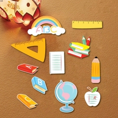 Combo 5 set giấy - bút chì, thước kẻ, quả địa cầu (20.11).