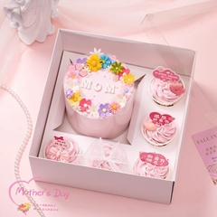 Set 10 hộp cupcake 5 LỖ (mẫu mới) kthuoc 26x26x12cm (NẮP GIẤY) (kèm đế ở khay to).