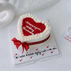Ruybang lụa 2.5cm x 35m chữ love you gắn trái tim nhũ vàng - màu ĐỎ ĐÔ.
