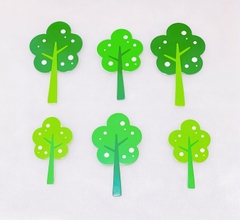 Set 12 cây giấy dáng uốn-XANH LÁ.
