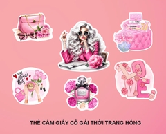 Set 10 set giấy cô gái thời trang hồng (CT).