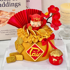 Set đất nặn-CHỮ TÀI hình thoi và dây (màu ĐỎ VÀNG) - kèm dây.