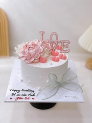 Set 5 chữ LOVE gắn hạt-HỒNG  (size to 4.5cm).