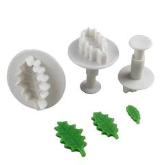Set 3 khuôn nhấn -Lá  nhỏ dài (nhiều răng cưa).