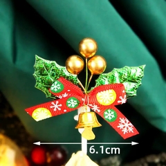 Set 10 NƠ chuông NOEL-LÁ XANH ĐẬM.