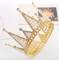 Vương miện nhọn đại màu VÀNG (NHỰA)-đk 11cm.