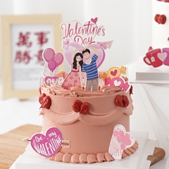 Combo 2 set giấy Valentine-đôi đan tay trái tim và gấu.
