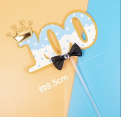 Set 5 số 100 giấy đội vương miện-XANH.
