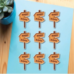 Set 45 bảng biển chỉ đường giấy màu nâu - chữ HPBD màu nâu.