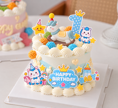 Combo 5 set giấy - ngựa số 1 và bình sữa -XANH.
