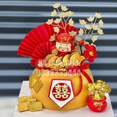 Cành màu vàng - hình thỏi vàng (3 nhánh/cành).