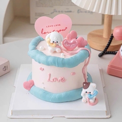 Vỉ nến 3 trái tim có chữ love you-MÀU HỒNG.