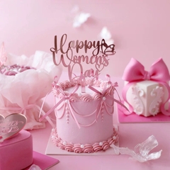 Set 10 mica Happy women's day gắn cánh bướm-HỒNG.