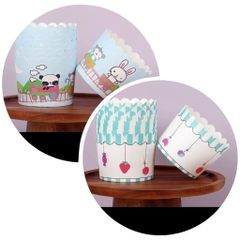 Set 50 cốc cupcake giấy  kt 6x5.5x7cm - màu XANH DƯƠNG.