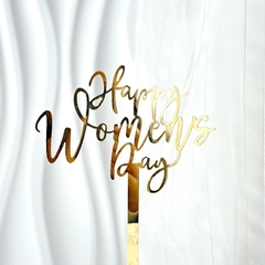Set 10 mica Happy Women's day  dáng mảnh-VÀNG.