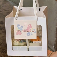 Set 10 túi giấy cửa sổ kt 20x20x20cm-MÀU TRẮNG.