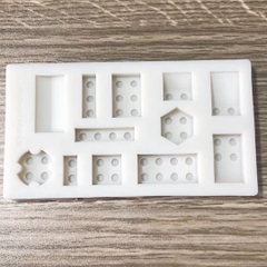 Khuôn silicon-hình nhiều khối lego mix dáng.