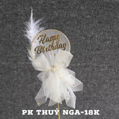 Que cắm HPBD lông vũ -hình TRÒN.