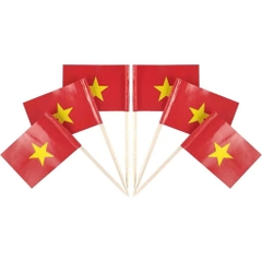 Set 50 cờ đỏ sao vàng (kt 4x6cm) giấy decal in 2 mặt.