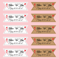 Set 60 thẻ giấy mix 2 màu nâu và trắng- Chúc mừng VỢ YÊU 20-10 vui vẻ (Q9014).