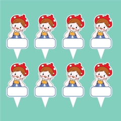 Set 50 thẻ giấy có chân cắm-bé TRAI mũ nấm.