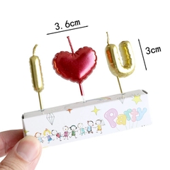 Nến I ❤️ U (vỉ)-MÀU VÀNG.