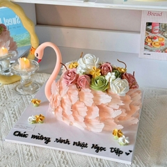 Tượng thiên nga nhựa mềm-HỒNG.