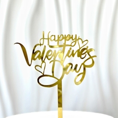set 10 mica Happy Valentine gắn tim -MÀU VÀNG.