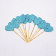 Set 10 cây tim giấy nhỏ-XANH.