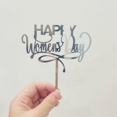 Set 10 mica Happy women's day uốn dưới -BẠC.