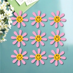 Set 45 cây cắm hình bông hoa (nụ hoa hình mặt trời mỉm cười) -MÀU HỒNG.