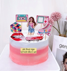 MUA 1 TẶNG 1 -Combo 2 set giấy cô gái-môi-giày patin hồng.