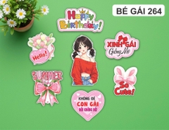 10 set giấy HD - bé gái áo đỏ 264 (bảng chữ xinh gái giống mẹ).