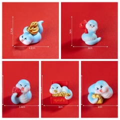 Tượng 5 rắn mini mix mẫu -XANH DƯƠNG.